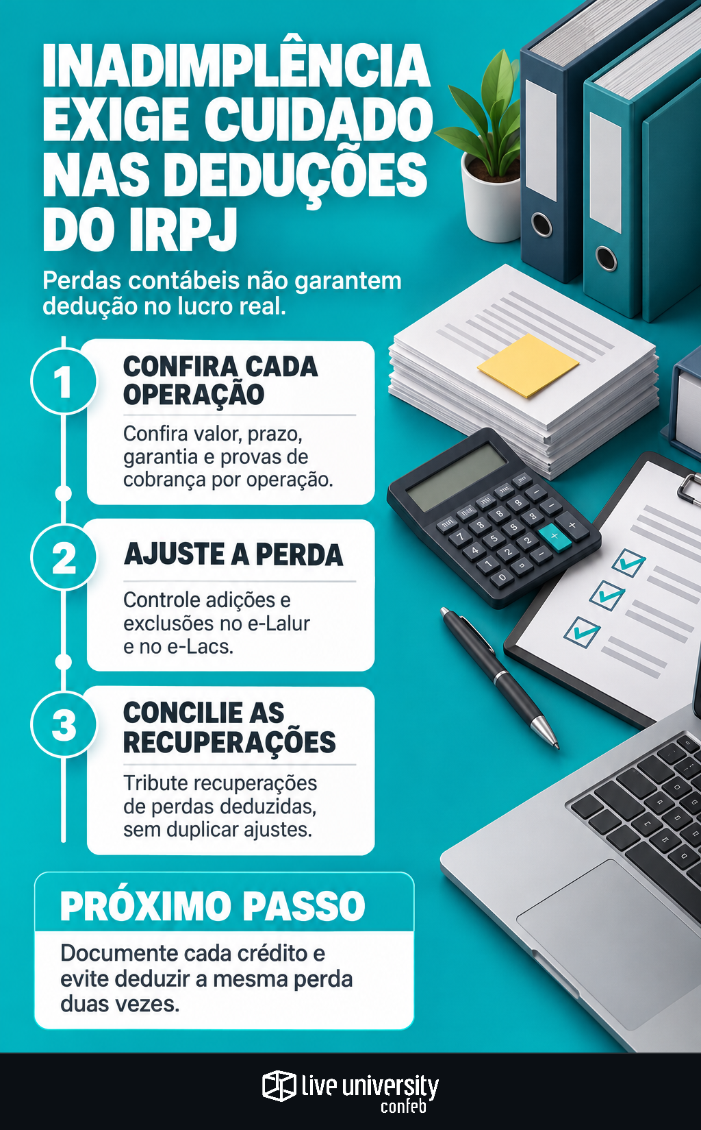 Infográfico: Clientes inadimplentes exigem cuidado ao deduzir perdas no IRPJ