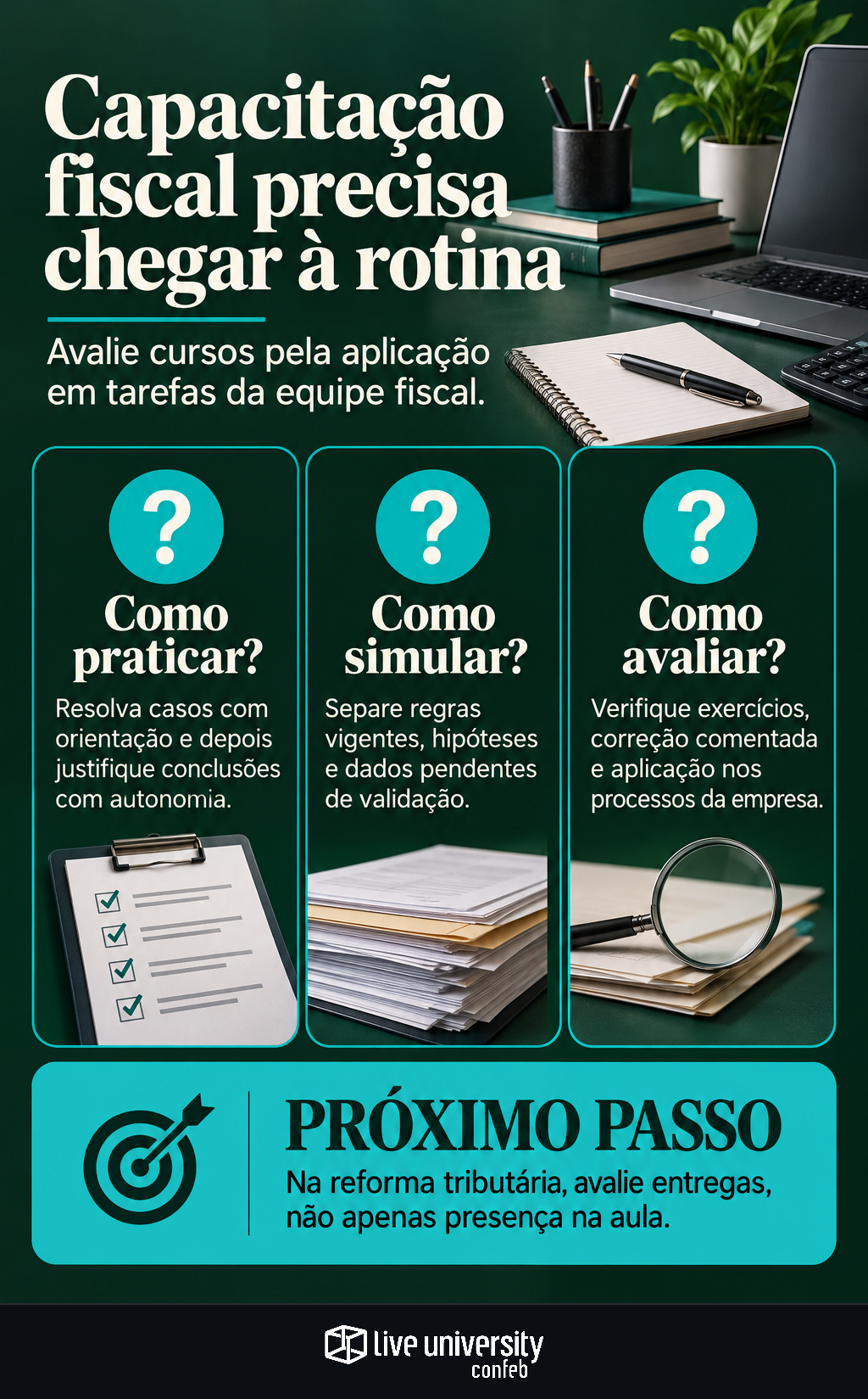 Infográfico: Capacitação fiscal precisa sair da aula e chegar à rotina