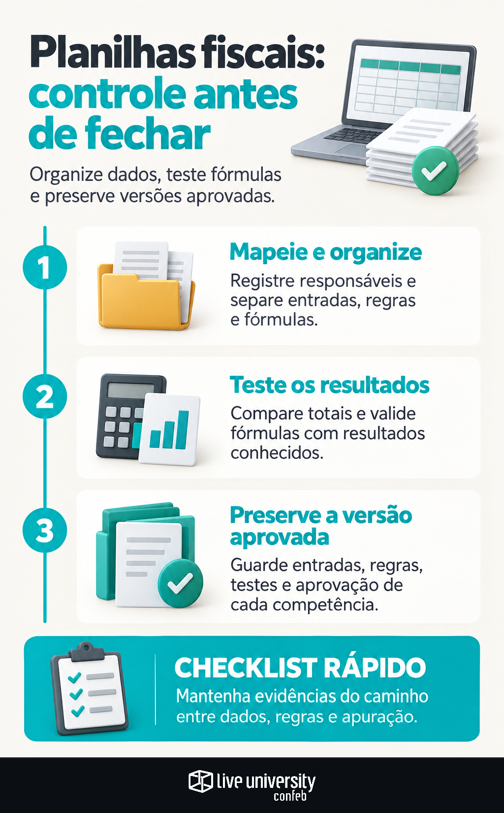 Infográfico: Planilhas fiscais exigem controle antes de fechar a apuração