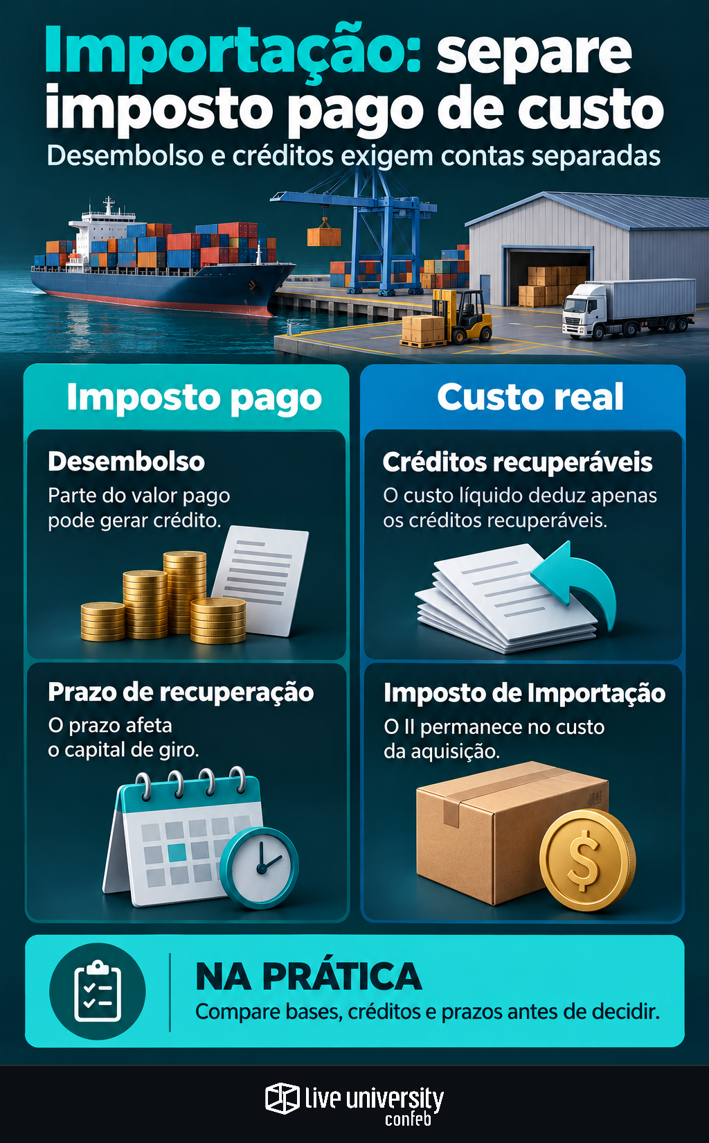 Infográfico: Importação de bens exige separar imposto pago de custo real