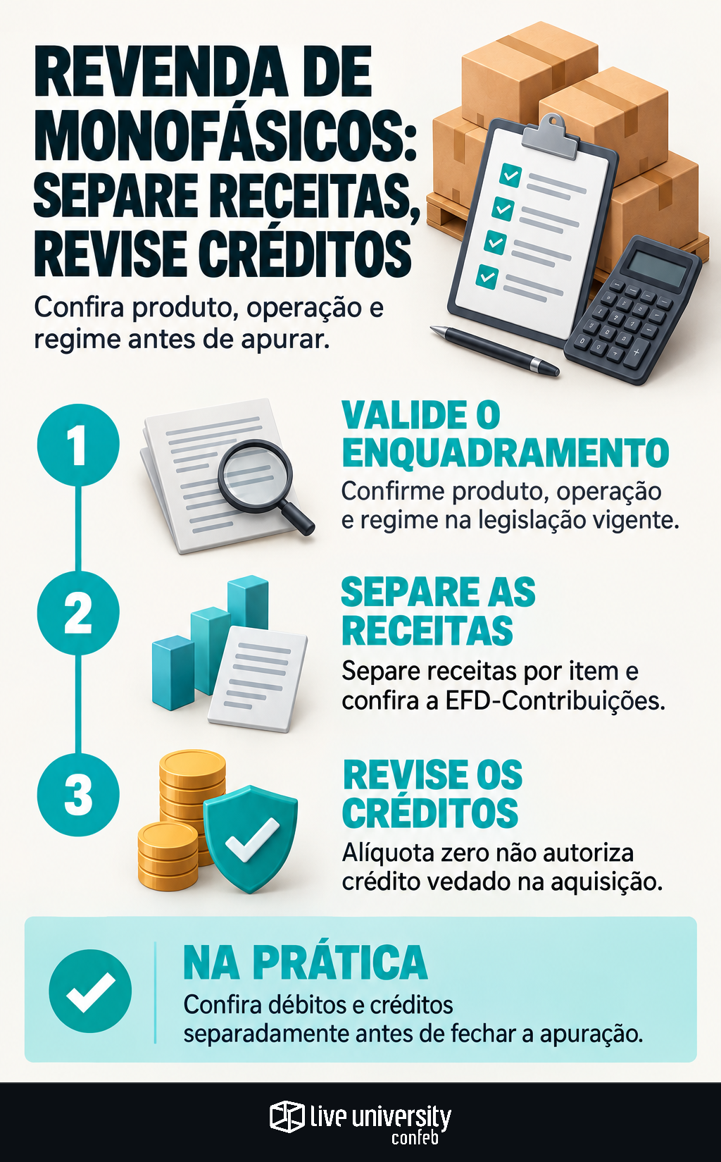 Infográfico: Revenda de monofásicos exige separar receitas e revisar créditos