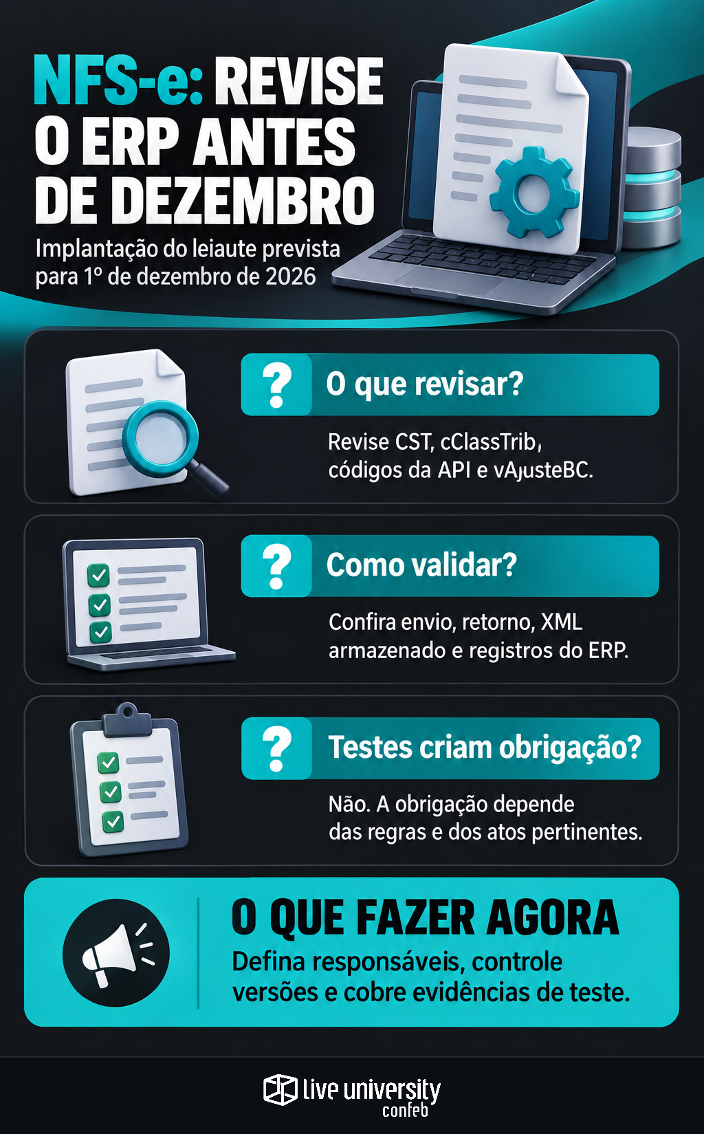 Infográfico: NFS-e em testes exige revisar o ERP antes de dezembro