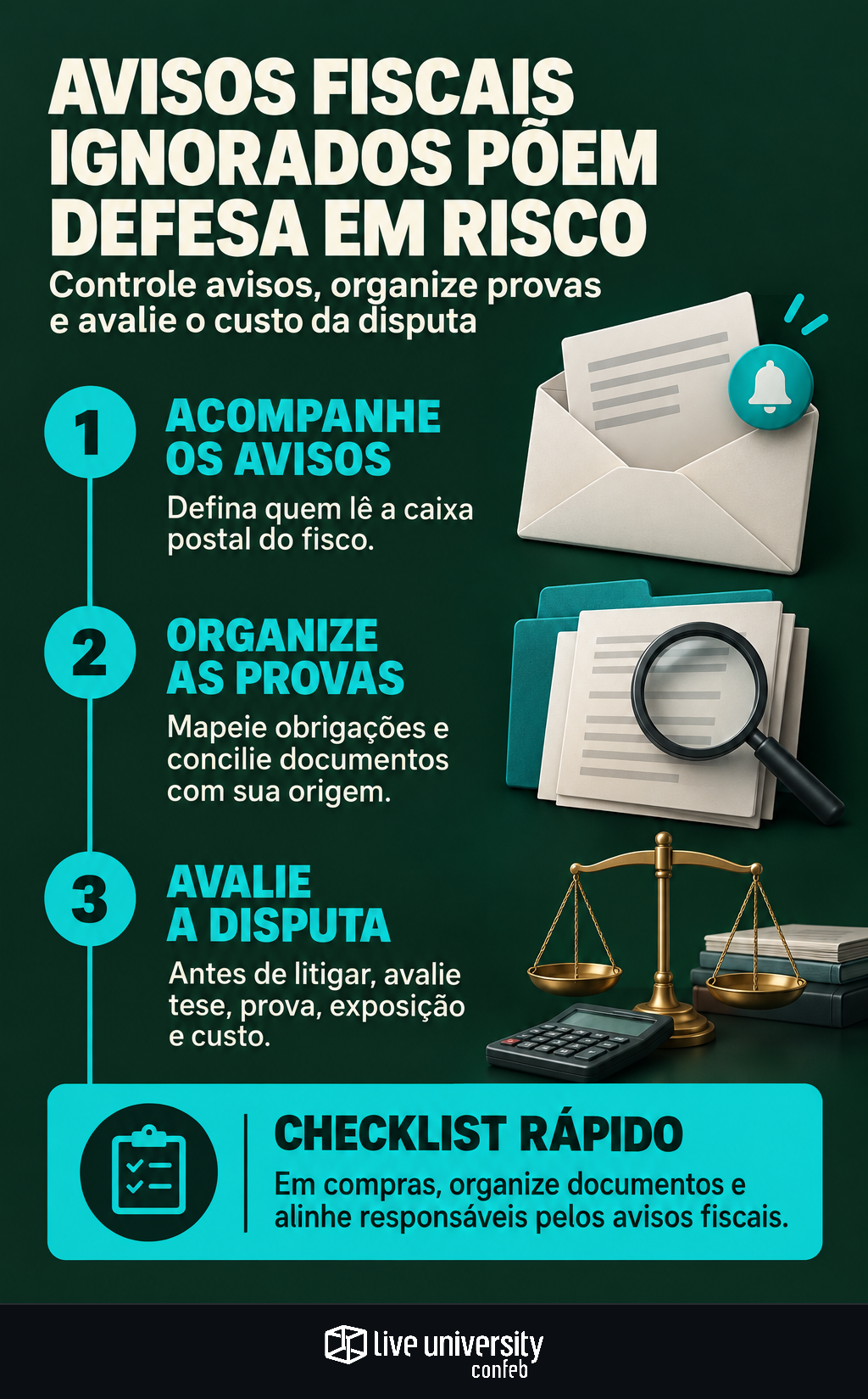 Infográfico: Gestão de riscos tributários falha quando ninguém lê avisos