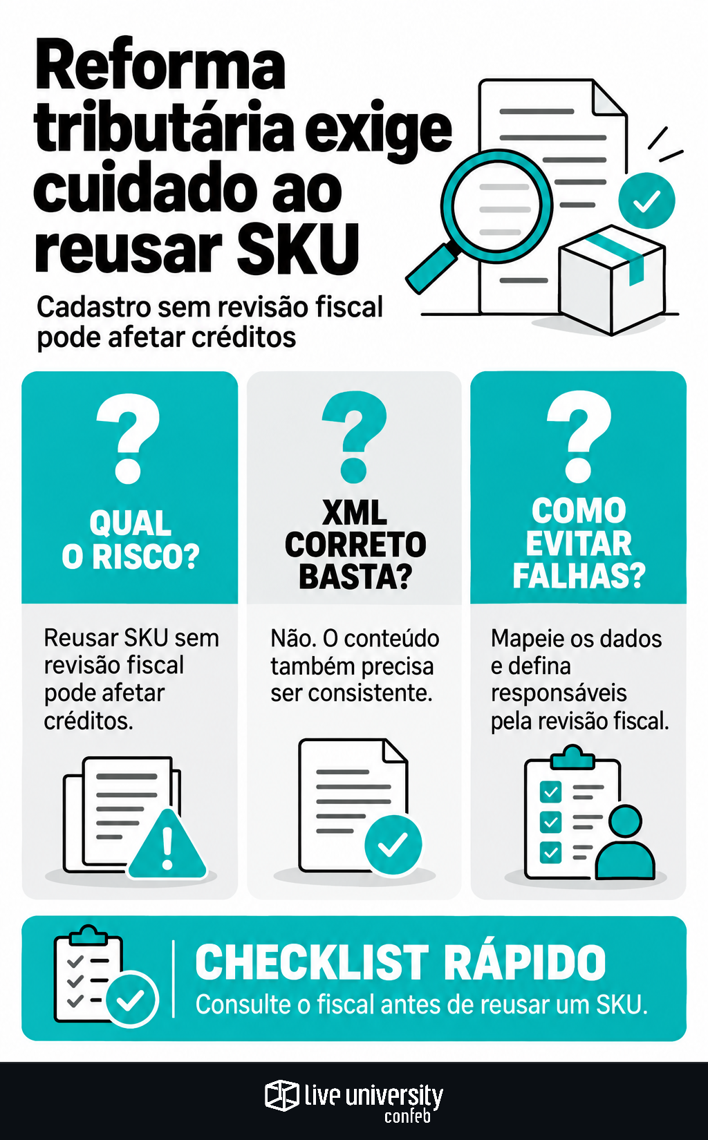 Infográfico: Reforma tributária nas empresas exige cuidado ao reusar SKU