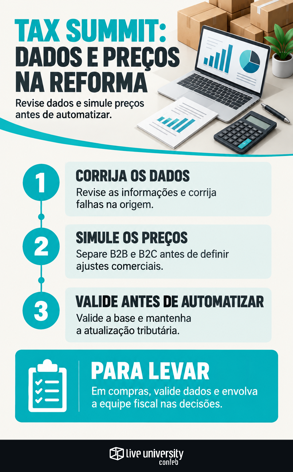 Infográfico: Tax Summit põe dados e preços no centro da reforma tributária