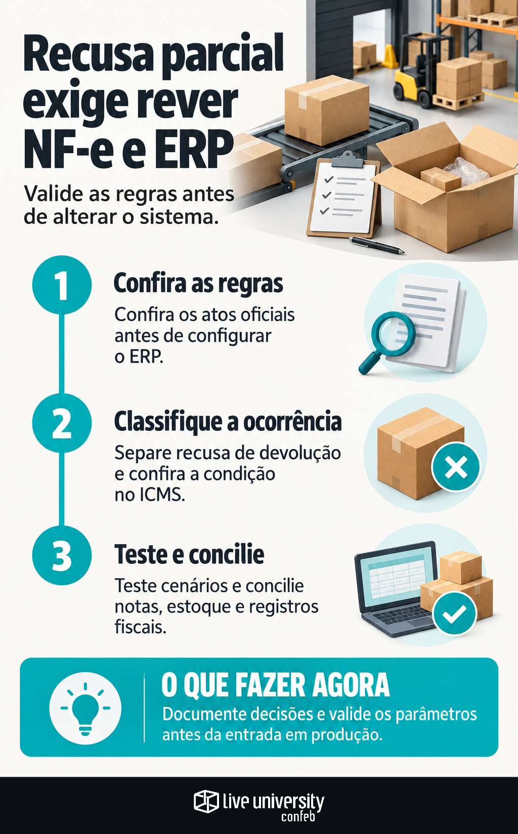 Infográfico: Recusa parcial de mercadorias exige rever a NF-e e o ERP